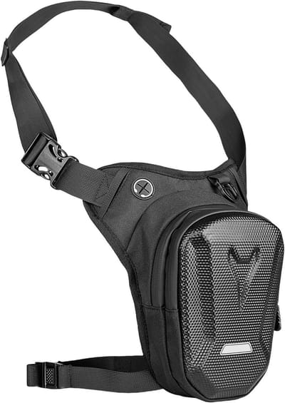 Multifunctionele Motorfiets Tas, Waterdichte Been Tas met Grote Capaciteit voor Hiking, Kamperen en Klimmen, Zwart, One Size