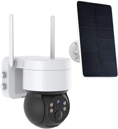 Beveiligingscamera Solar - Wifi Camera Buiten - Huis Bewaken - 5MP Kleuren Nachtzicht - IP66 Waterdicht - Wit