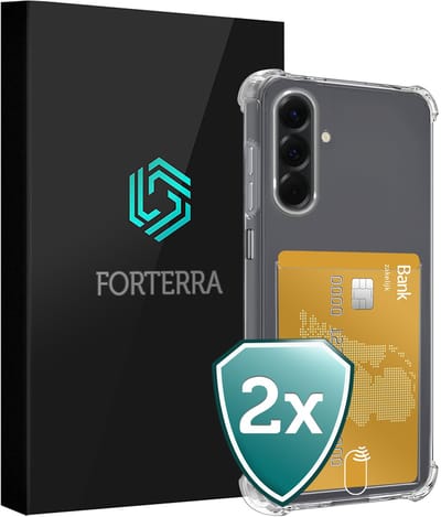Hoesje 2 Stuks - Geschikt voor Samsung Galaxy A26 - Met Pashouder en Kaarthouder - Telefoon Hoes Shockproof - Back Cover - Siliconen Case - Shock Proof - Pasjes Houder - Transparant