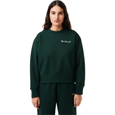 Lacoste Dames/Dames Belettering Relaxed Fit Sweatshirt (Groen)