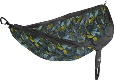 Eno Hangmat Doublenest Print 2,8 M Nylon Grijs/groen 4-delig