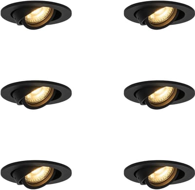 QAZQA 102832 - Inbouwspot - 6 stuks - Ø 10 cm - - Woonkamer | Slaapkamer | Keuken
