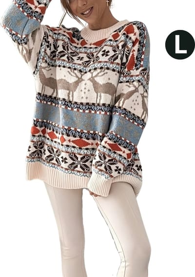 Nivard Kersttrui - Dames - Foute Kersttrui - Christmas Sweater - Kerst Sweater - Christmas Jumper - Pyjama - Winter - Maat L - Oversized