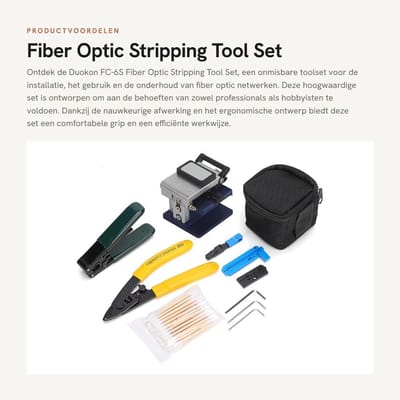 Dailygoods- Fiber Optic Stripping Set - LWL Stripping Tool - Fiber Splitter FC-6S - Ergonomisch Ontwerp - Hoogwaardige Materialen - Duurzaam en Precisie. - Glasvezelstripset