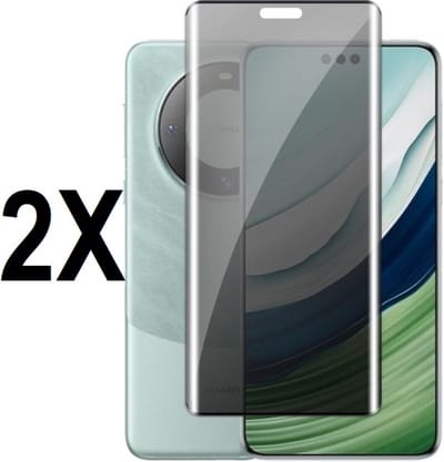 Screenz® - PRIVACY Screenprotector geschikt voor Huawei Mate 60 Pro - Tempered glass Screen protector geschikt voor Mate 60 Pro - Beschermglas - Glasplaatje - 2 stuks