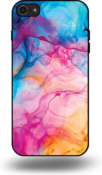Smartphonica Telefoonhoesje Geschikt voor iPhone 7/8 met Regenboog Acryl Marmer Opdruk - TPU Backcover Case Rainbow Acrylic Marble Design geschikt voor Apple iPhone 7;Apple iPhone 8