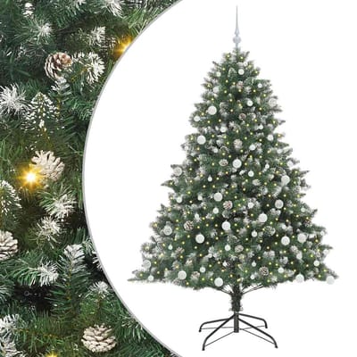 vidaXL - Kunstkerstboom - Groen - 180 - cm - PVC - en - Plastic - en - Staal