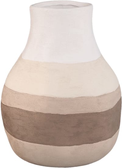 PTMD Voni Brown Ceramic Round Vase Earthy Tones Low L