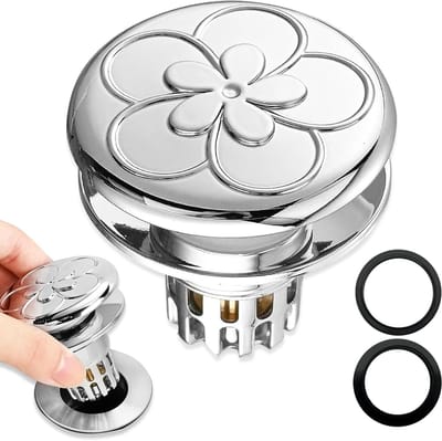 Pop-Up Afvoerstopper voor Wastafel en Badkuip, Universele Afvoerplug voor Keuken en Badkamer, Geschikt voor 34-40mm Afvoeren