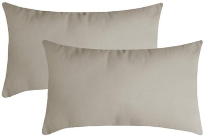 Stof Textile sierkussen Nelson - 2x - beige - 30 x 50 cm - bank kussens - zitkussens - binnen/buiten - polyester