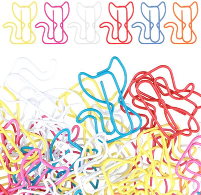 Allecto - Schattige paperclips - Kattenpaperclips - Creatieve kantooraccessoires - Gemengde kleuren - Dierenbladwijzers - Grappige kantoorgeschenke...