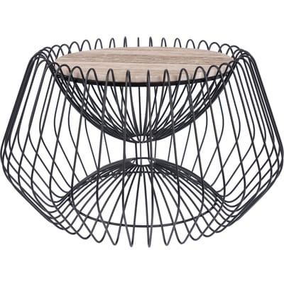 Floraya - Bijzettafel Malibu 300 - Bruin/Zwart- 60x60x35cm - Handgemaakt - ook geschikt als salontafel