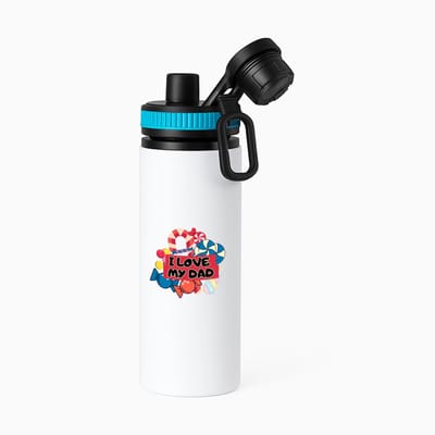 Hacebo® - Papa cadeau - waterfles met draaidop blauw - met opdruk - Papa - Vader cadeau - met opdruk - Vader cadeau - Vader cadeautjes - Vaderdag cadeau - Vader cadeautjes verjaardag - liefste papa - papa - water fles - 850ML