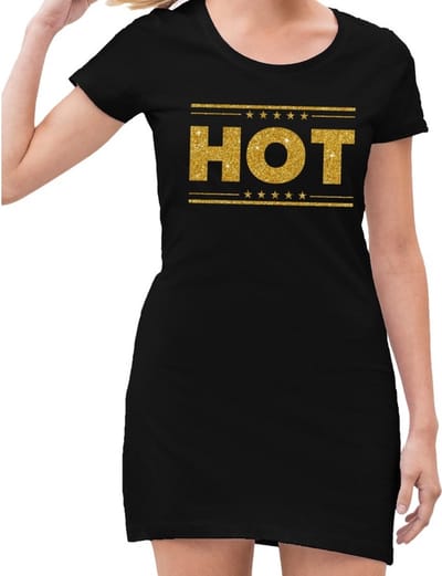Hot jurkje zwart met gouden glitters voor dames 38