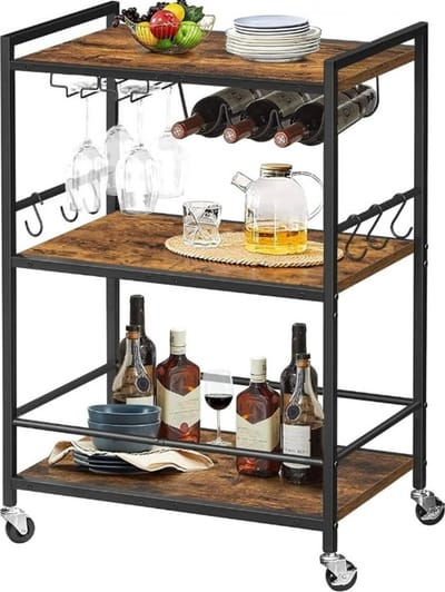 Hoppa! - Serveerwagen - Metaal & Hout – 60x33x83 cm