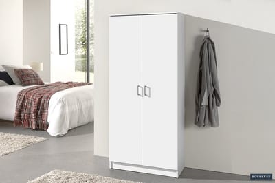 Opbergkast Ray 80cm Met 2 Deuren En 4 Legplanken - Wit