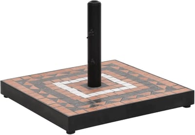 Parasolvoet - Terrasvoet - Buitenruimte - Keramisch tegeloppervlak - 40x40x28 cm - Terracotta wit