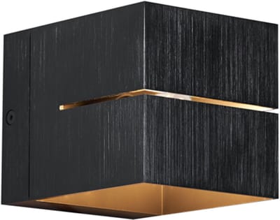 QAZQA transfer groove - Moderne Wandlamp voor binnen - 1 lichts - L 12 cm - Gunmetal - Woonkamer | Slaapkamer | Keuken