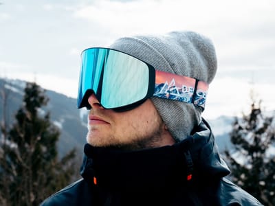 DESCENT Goggle - Skibril - The Shield - Sunset - Ice blue - Skibril met magnetisch verwisselbare lens, hard case & extra lens