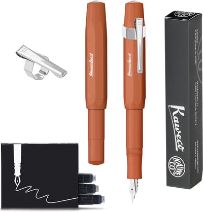 Kaweco - 1 Vulpen Sport Skyline FOX Fountain Pen - Medium - Oktogonal Clip Chrome - doosje vullingen