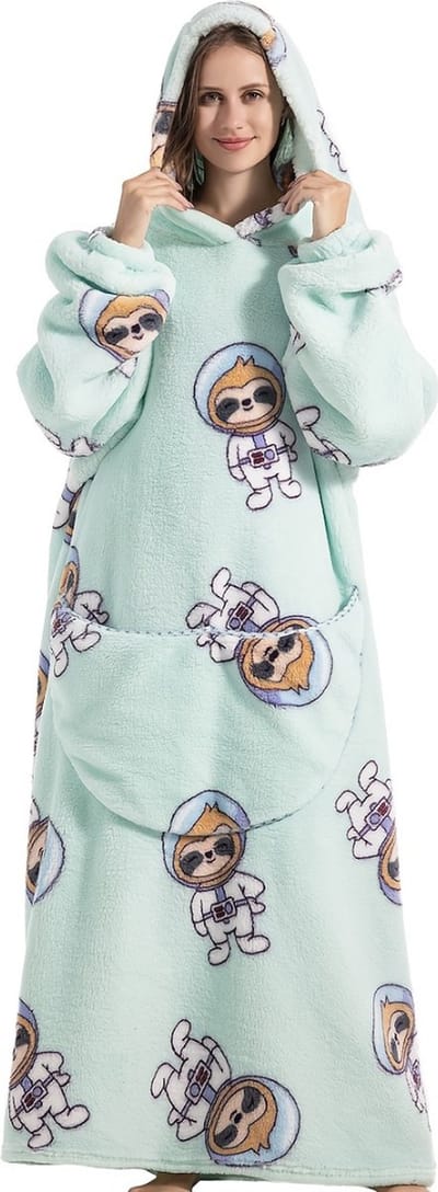 Livano Hoodie Deken Met Mouwen - Onesie - Fleece Blanket - Dames - Heren - Kinderen - Plaid - Knuffeldeken - Extra Zacht & Warm - Ruimte Luiaard