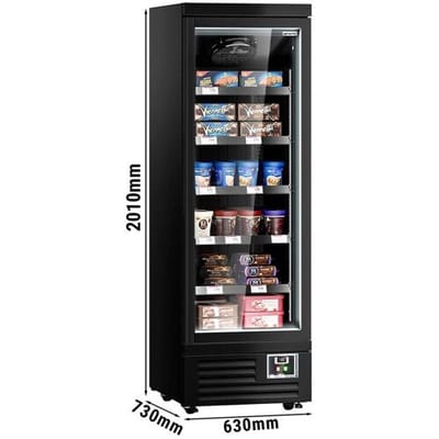 GGM Gastro Wandtiefkühlregal - 630mm - 443 Liter - mit 1 doppelt verglasten Flügeltür & 5 Ablagen