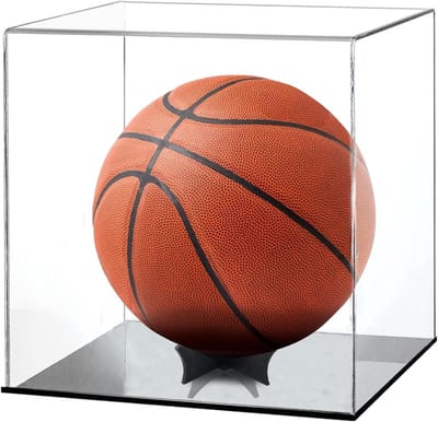 Transparante Vitrine - Acryl Box - Sportballen Tonen - Stof- en Krasvrij - 25x25x27 cm - Helder