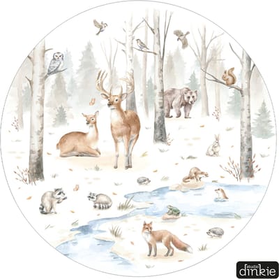 Studio Dinkie | Muurcirkel bosdieren forest | Babykamer | Kinderkamer | Decoratie