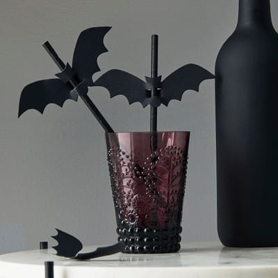 Ginger Ray - Ginger Ray - Rietjes papier vleermuizen (16 stuks) - Halloween - Halloween Decoratie - Halloween Versiering