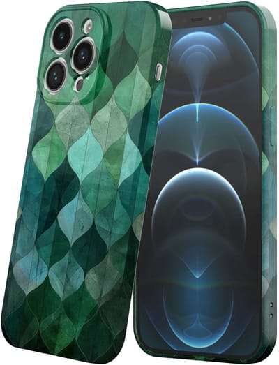 Smartphonica Telefoonhoesje Geschikt voor iPhone 12 Pro met Groene Bladeren Opdruk - Flexibel Softcase TPU - Backcover Case Green Leafs Design geschikt voor iPhone 12 Pro