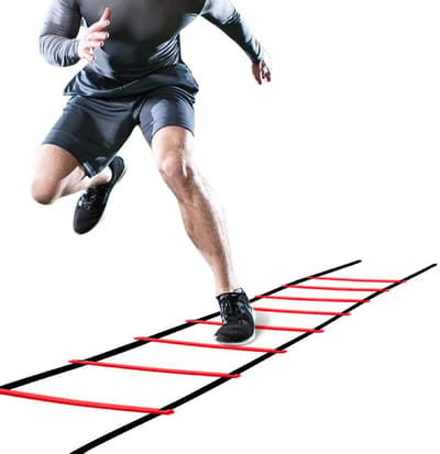 Snelheidsladder - Agility ladder - Sporttraining verbeteren - Verstelbare sporten - 4 meter - Rood