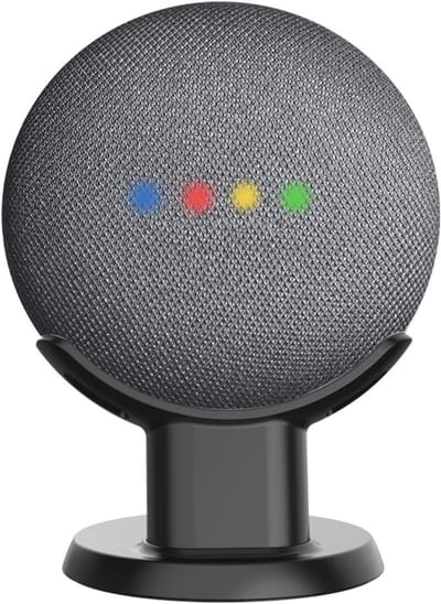 Table Stand Houder voor Google Nest Mini en Home Mini - Antislip, Zwart, 1 Stuk - Ideaal voor Thuisgebruik, Verstelbaar en Duurzaam