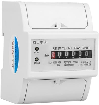 Digitale 1-fase 2-draad 4P-DIN Rail Stroommeter - Elektronisch KWh Meetinstrument voor Huishoudelijk Gebruik (20(80) A) met Nauwkeurige Metingen en Eenvoudige Installatie