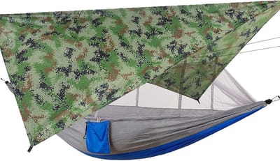 Camping Hangmat Set - Outdoor Tent Kit - Buiten Ontspannen - Met Regenvlieg Tarp - Nylon - Style9