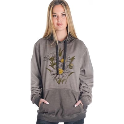 Outer Vision - Gothic Trui met capuchon - Daisy Woman's Oversize Hoodie - S tot M - voor Vrouwen - grijs