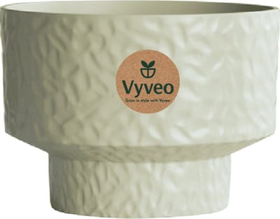 Vyveo - Bloempot Luno - 28x20 - Beige - Bloempot voor binnen en buiten - Lichtgewicht - Breukbestendig - Vorstbestendig - UV-bestendig