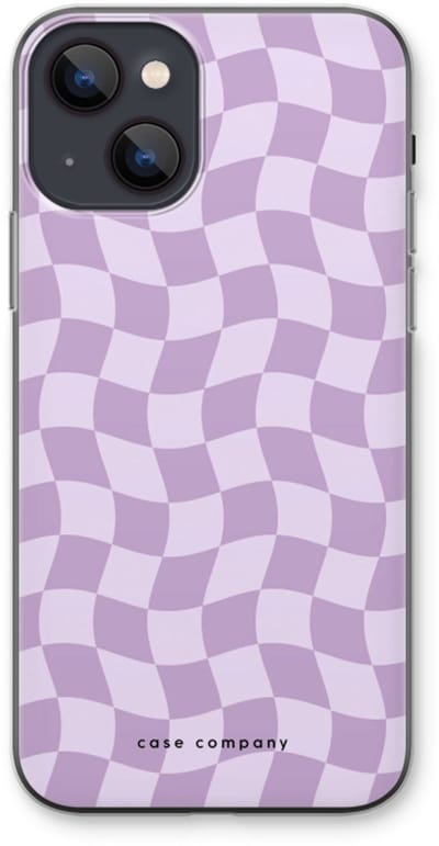 Case Company® - Hoesje geschikt voor iPhone 13 hoesje - Grid Paars - Soft Cover Telefoonhoesje - Bescherming aan alle Kanten en Schermrand