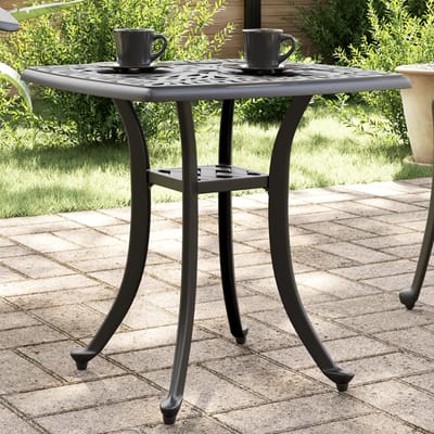 vidaXL - Tuintafel - 53x53x53 - cm - gietaluminium - zwart
