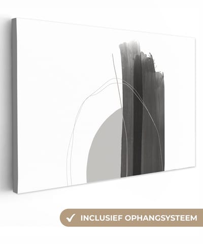 Canvas schilderij 30x20 cm - Wanddecoratie Abstract - Verf - Minimalisme - Muurdecoratie woonkamer - Slaapkamer decoratie - Kamer accessoires - Schilderijen op canvas