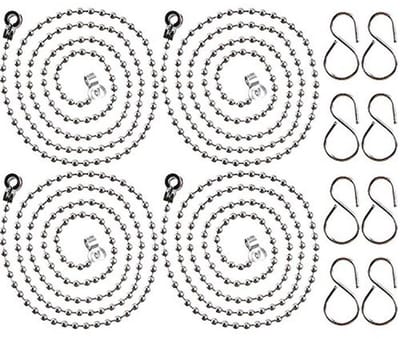 RVS Kettingen Bad Sink Stopper Chain met S Haak voor Wastafel - 4 Stuks, 23,6 Inch