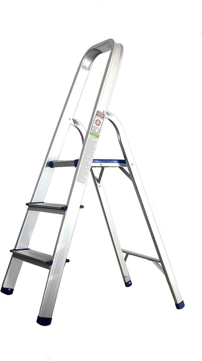Aluminium Huishoudtrap - Multifunctionele Ladder - Klusjes in Huis - 3 standen platform - 120 x 40 cm
