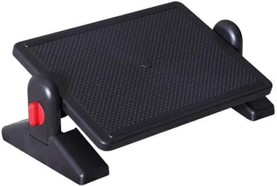 Ergonomische Voetsteun - Verstelbare Pedaal - Comfortabel Zitten - Antislip Oppervlak - 45x31x9 cm - Zwart