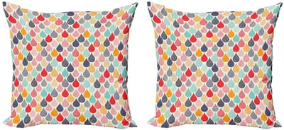 ABAKUHAUS Geometrische kussenhoes set – 2x50x50 cm – dubbelzijdig bedrukt