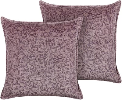 KALMIA - Sierkussen set van 2 - Roze - 45 x 45 cm - Fluweel