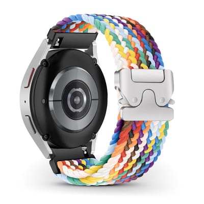 Dailygoods - Nylon Horlogeband voor Diverse Smartwatches 20 mm - Rainbow