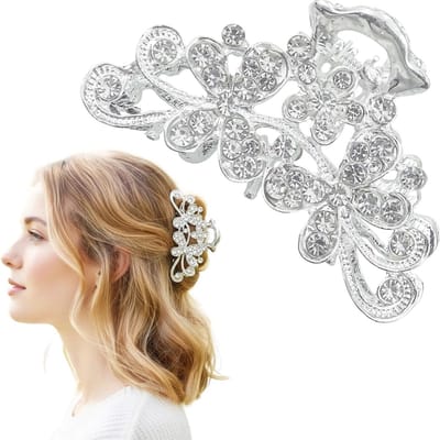 VHV - Haarspeld - Haarclip - Haarsieraad - Strass haarspeld - Vintage haarclip - Bling haaraccessoire - Feest haarspeld - Bruiloft haarclip - Voor dames - Voor feest - Voor bruiloft