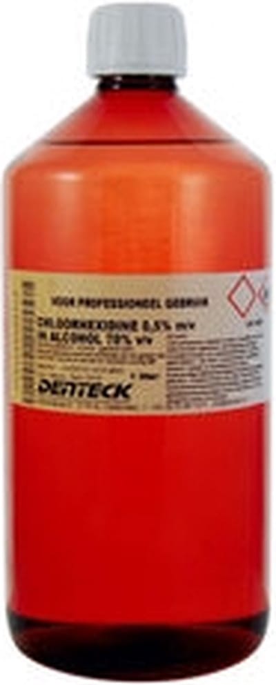 Chloorhexidine 0,5% in alcohol 70% 1ltr Orphi Farma - Transparant - Vloeistof - Desinfecteren van kleine huidoppervlak - 0,5% in alcohol 70%