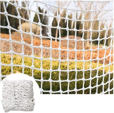 Veiligheidsnet Kinderen - Balkonhek Bescherming - Valwering - Handgeweven Jute - 4mm Touw 8cm Gaas - Wit