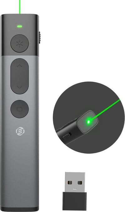 Equivera Presentatie Klikker - Presentatie Clicker - Presentatieklikker - Draadloze Presenter - Presentatie Pointer - Presentatie Afstandsbediening - Draadloze Klikker - Laser Pointer - PowerPoint afstandsbediening - Voor de beste presentatie ervarin