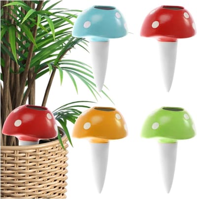 Automatische planten bewatering - Waterdispenser bloemen - Planten verzorgen - Kleurrijk paddenstoel design - 4 stuks - Meerkleurig
